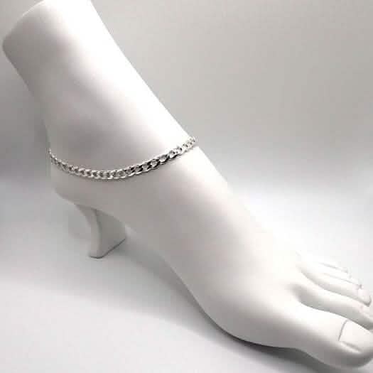 14k Yellow Gold Filled High Polish Finsh Cubun Curb Link Anklet 5mm 9.5'' White/Yellow - A-1 Thread Vault