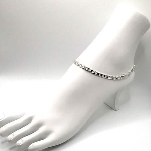 14k Yellow Gold Filled High Polish Finsh Cubun Curb Link Anklet 5mm 9.5'' White/Yellow - A-1 Thread Vault