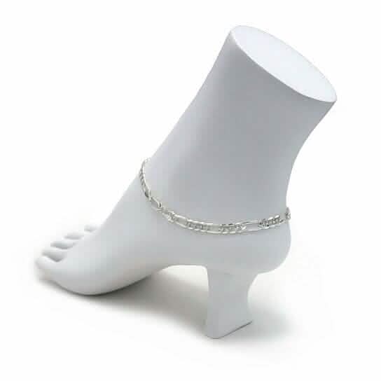 14k Yellow Gold Filled High Polish Finsh Figaro Link Anklet 5mm 9.5'' White/Yellow - A-1 Thread Vault