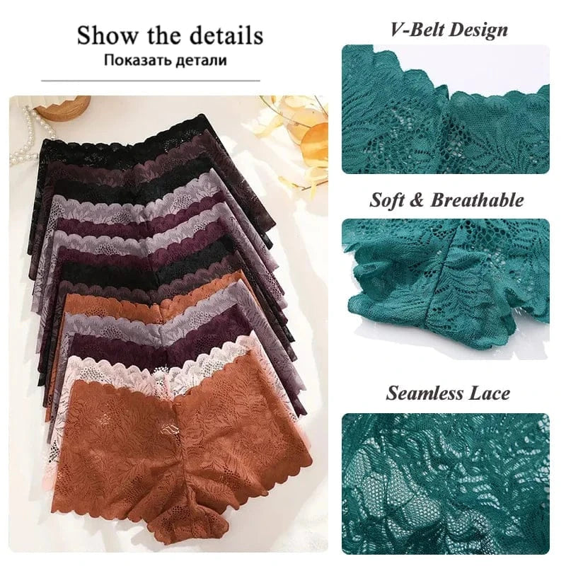 14Pcs/Set Women Lace Boyshorts Sexy Underpants Low Rise Panties Ladies Fashion Floral Lace Underwear S-XL Girls Panty Intimates - A-1 Thread Vault