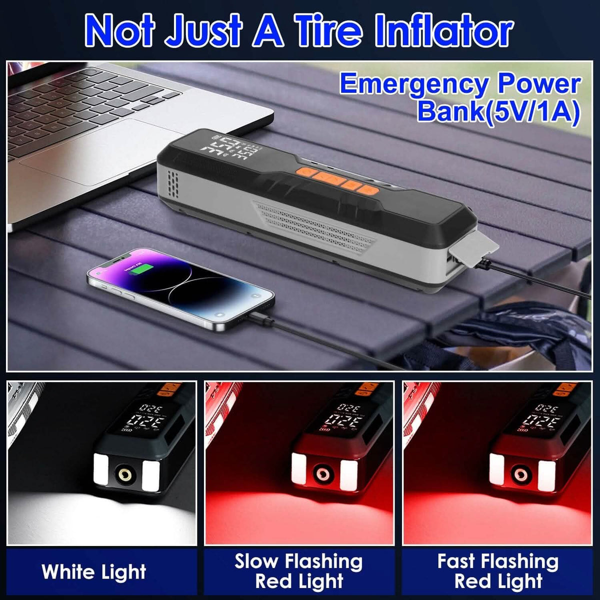 150 PSI Portable Tire Inflator Cordless Digital Air Compressor - A-1 Thread Vault
