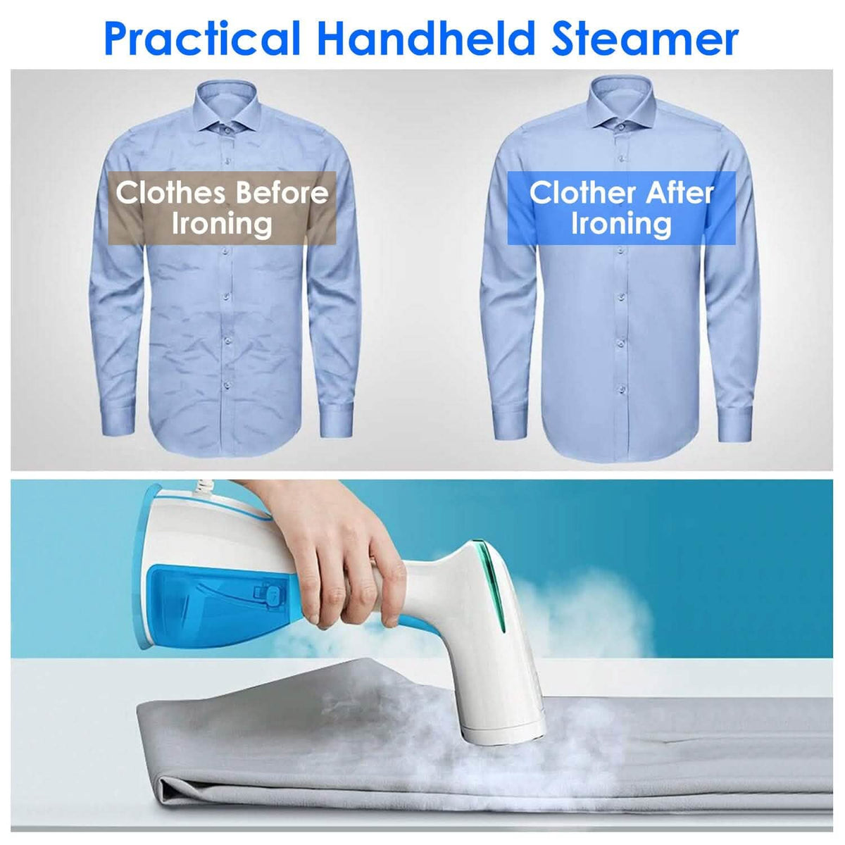 1500W Portable Handheld Clothes Steamer with 2 Brush - A-1 Thread Vault