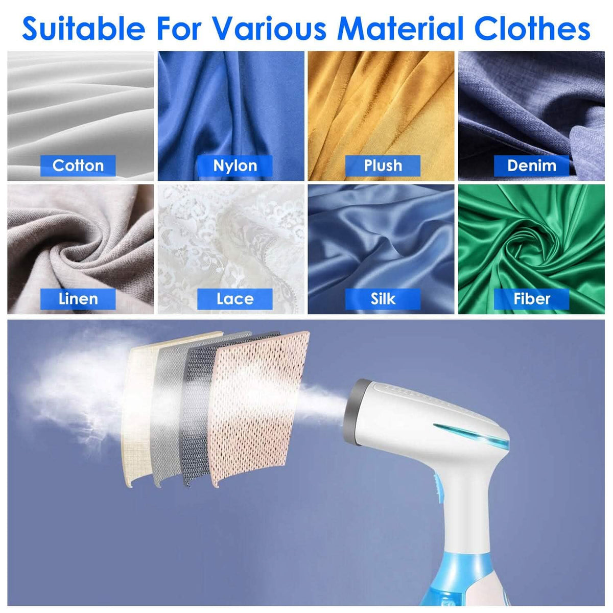 1500W Portable Handheld Clothes Steamer with 2 Brush - A-1 Thread Vault