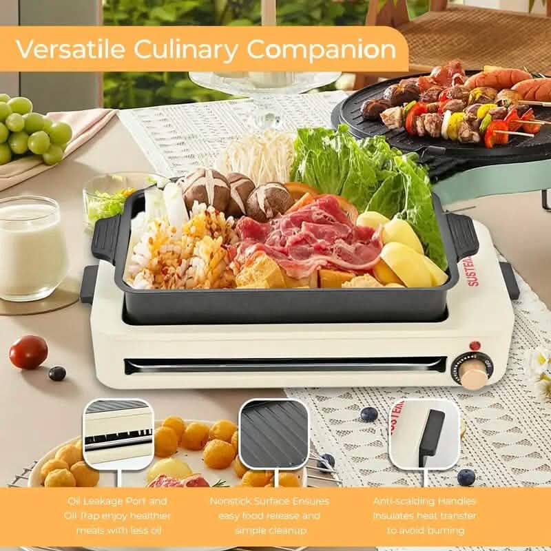 1500W Smokeless Electric Indoor Grill with Removable Non-Stick Plate - A-1 Thread Vault