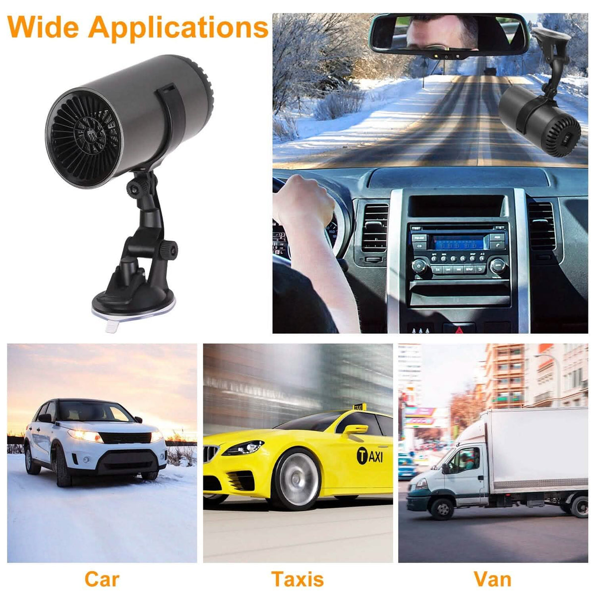 150W Portable Car Heater 2-in-1 Heating Cooling Fan Rotatable Demister Defroster - A-1 Thread Vault