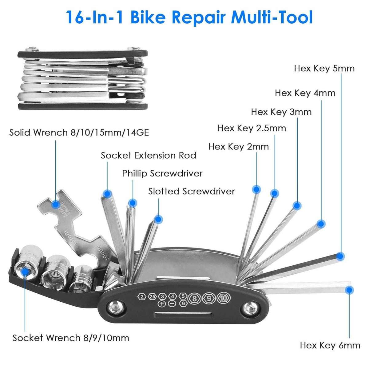 16-in-1 Bicycle Tire Repair Kit - A-1 Thread Vault