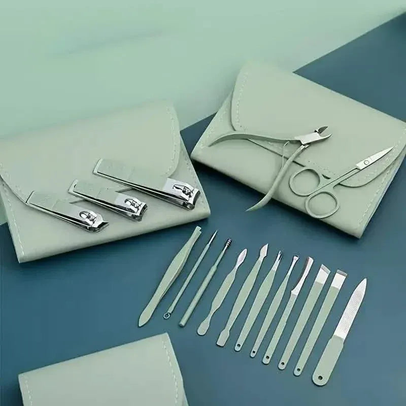 16-Pieces: Nail Clippers Manicure Tool Set with Portable Travel Case - A-1 Thread Vault