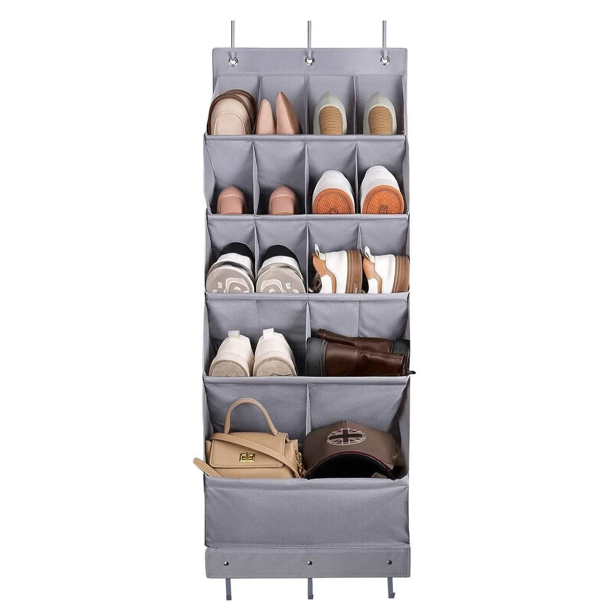 16 Pockets Over The Door Shoe Organizer 5 Tier with 6 Hooks - A-1 Thread Vault