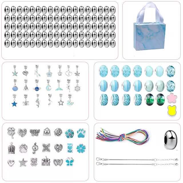 165-Piece: Gorgeous Color Beads DIY Handmade Children's Bracelet Set - A-1 Thread Vault