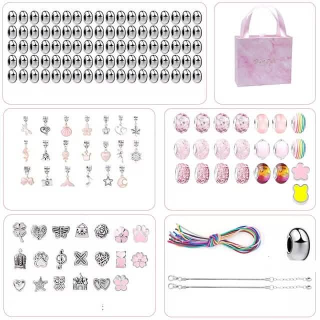 165-Piece: Gorgeous Color Beads DIY Handmade Children's Bracelet Set - A-1 Thread Vault