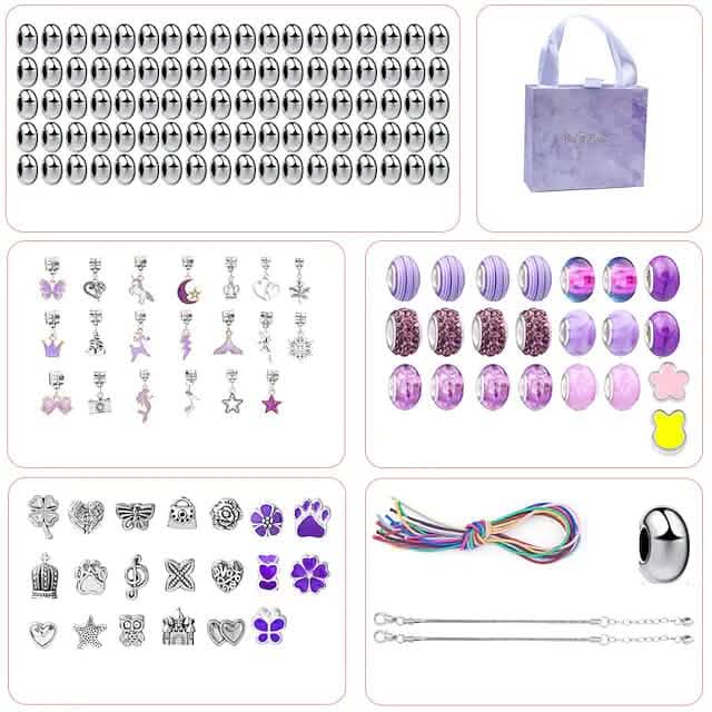 165-Piece: Gorgeous Color Beads DIY Handmade Children's Bracelet Set - A-1 Thread Vault
