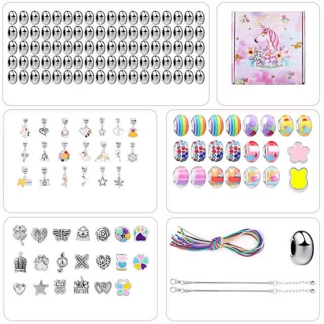 165-Piece: Gorgeous Color Beads DIY Handmade Children's Bracelet Set - A-1 Thread Vault