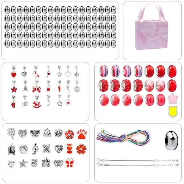 165-Piece: Gorgeous Color Beads DIY Handmade Children's Bracelet Set - A-1 Thread Vault