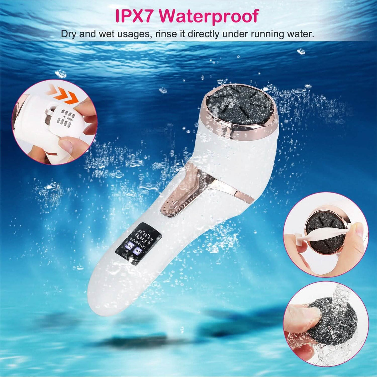 17-Pieces Set: Electric Foot Callus Remover with Vacuum Foot Grinder Rechargeable - A-1 Thread Vault