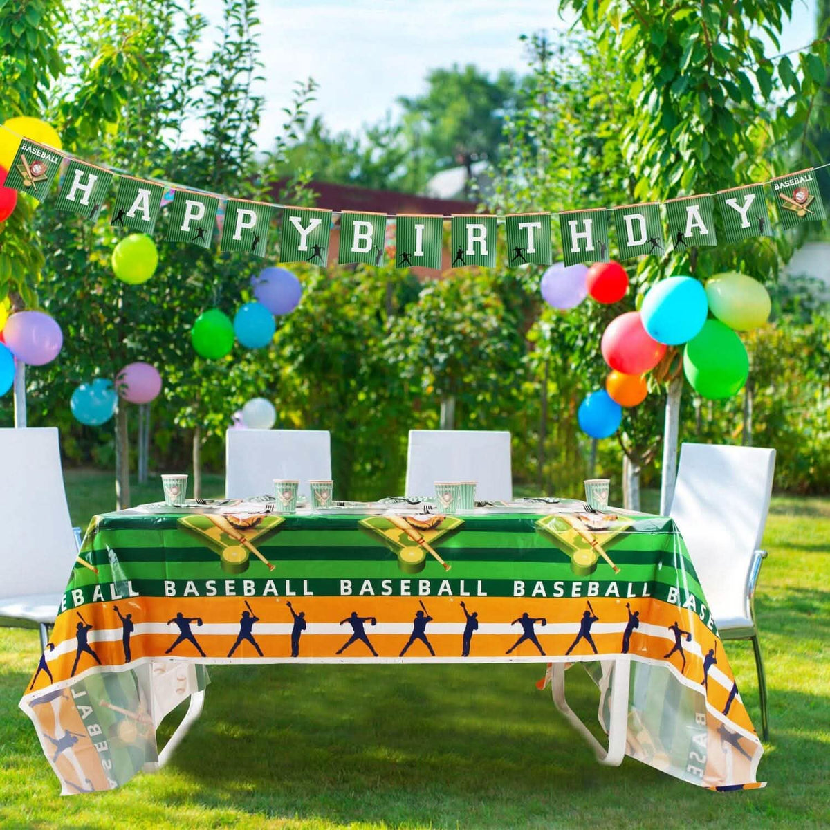 171-Pieces: Baseball Birthday Party Disposable Dinnerware Set - A-1 Thread Vault