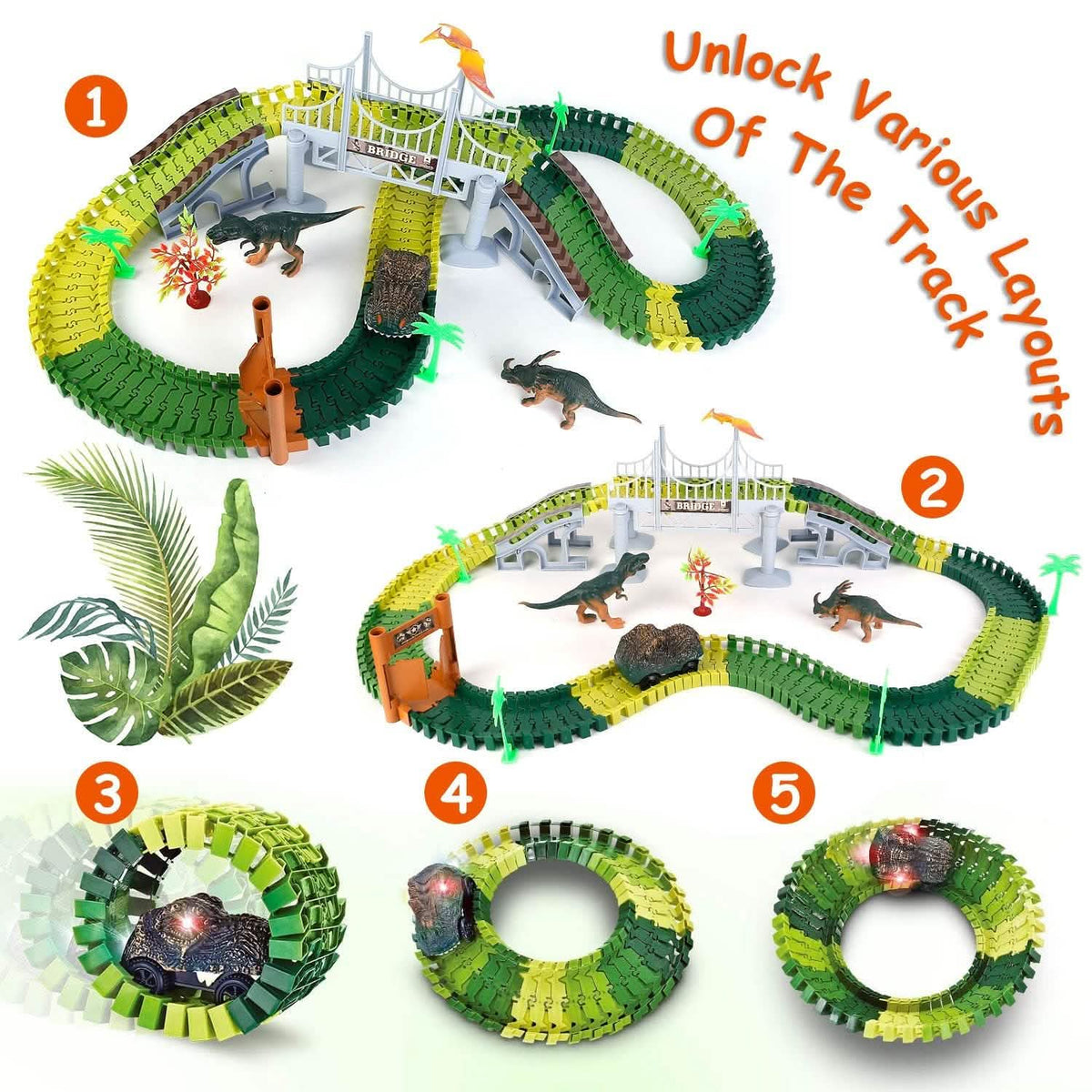 175-Piece: Dinosaur Race Track Set - A-1 Thread Vault