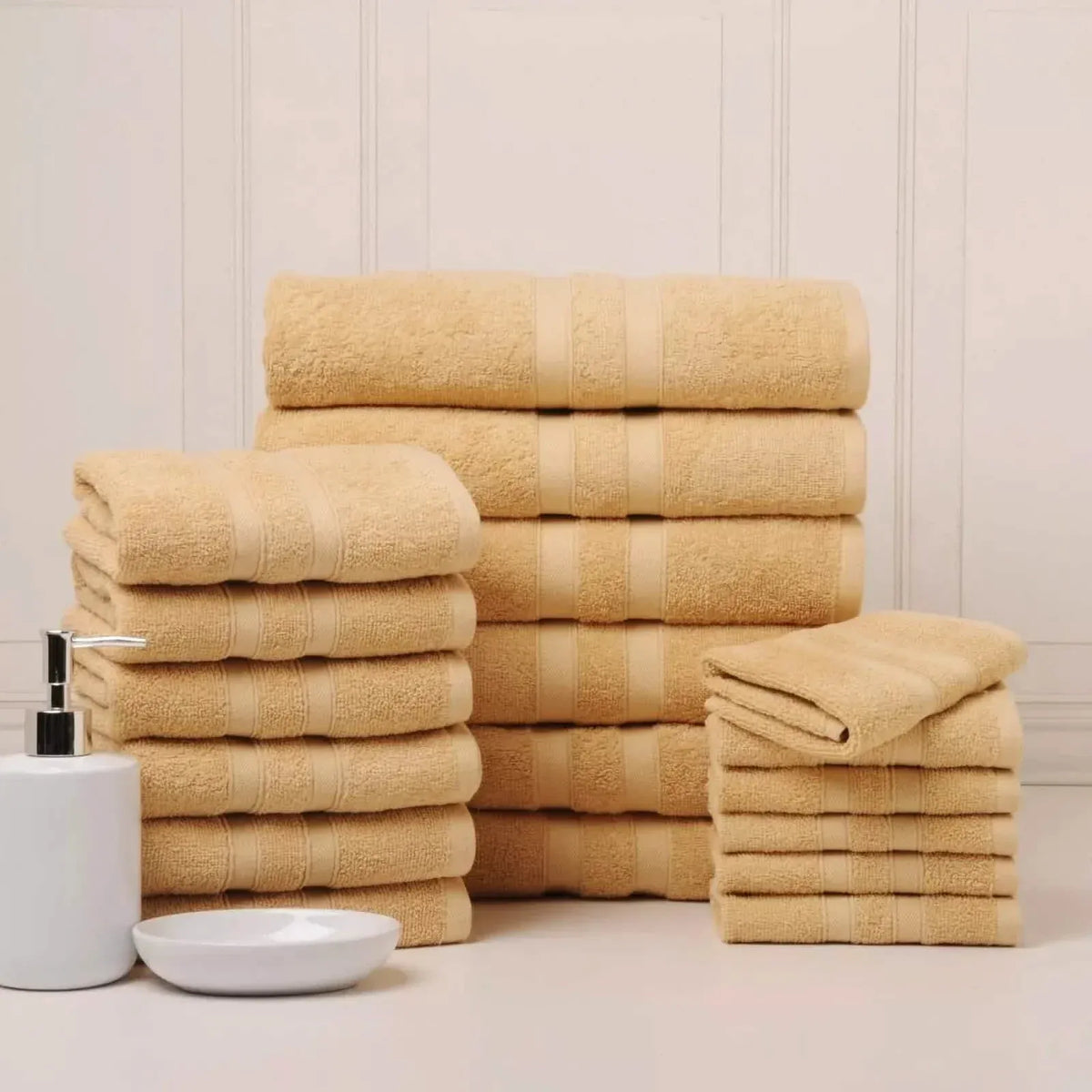 18-Piece Set: Bibb Home `Egyptian Cotton Towel Set - A-1 Thread Vault