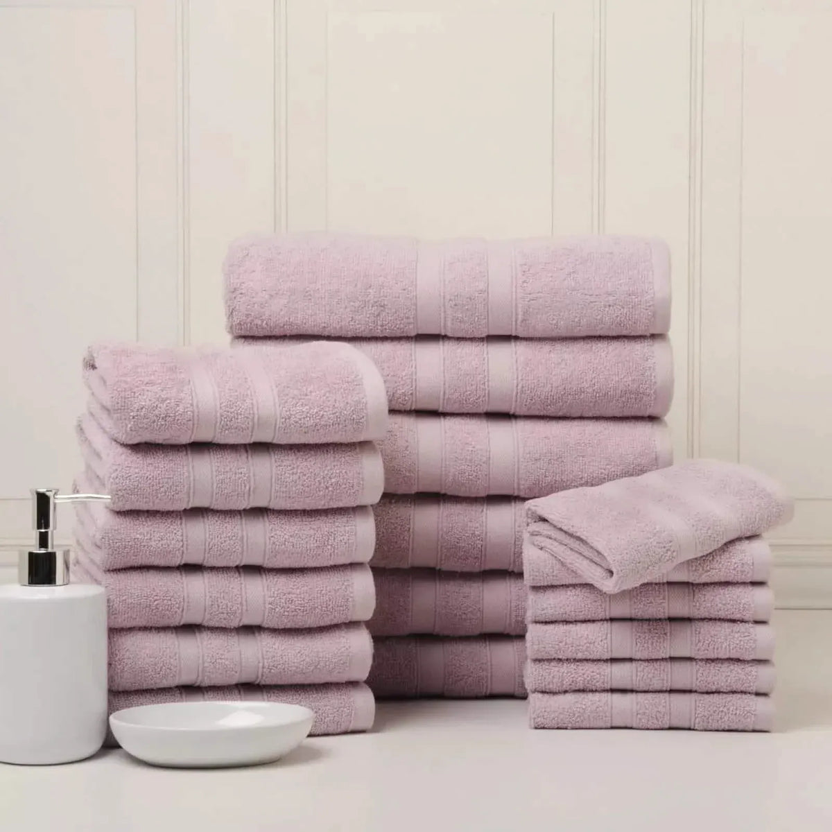 18-Piece Set: Bibb Home `Egyptian Cotton Towel Set - A-1 Thread Vault