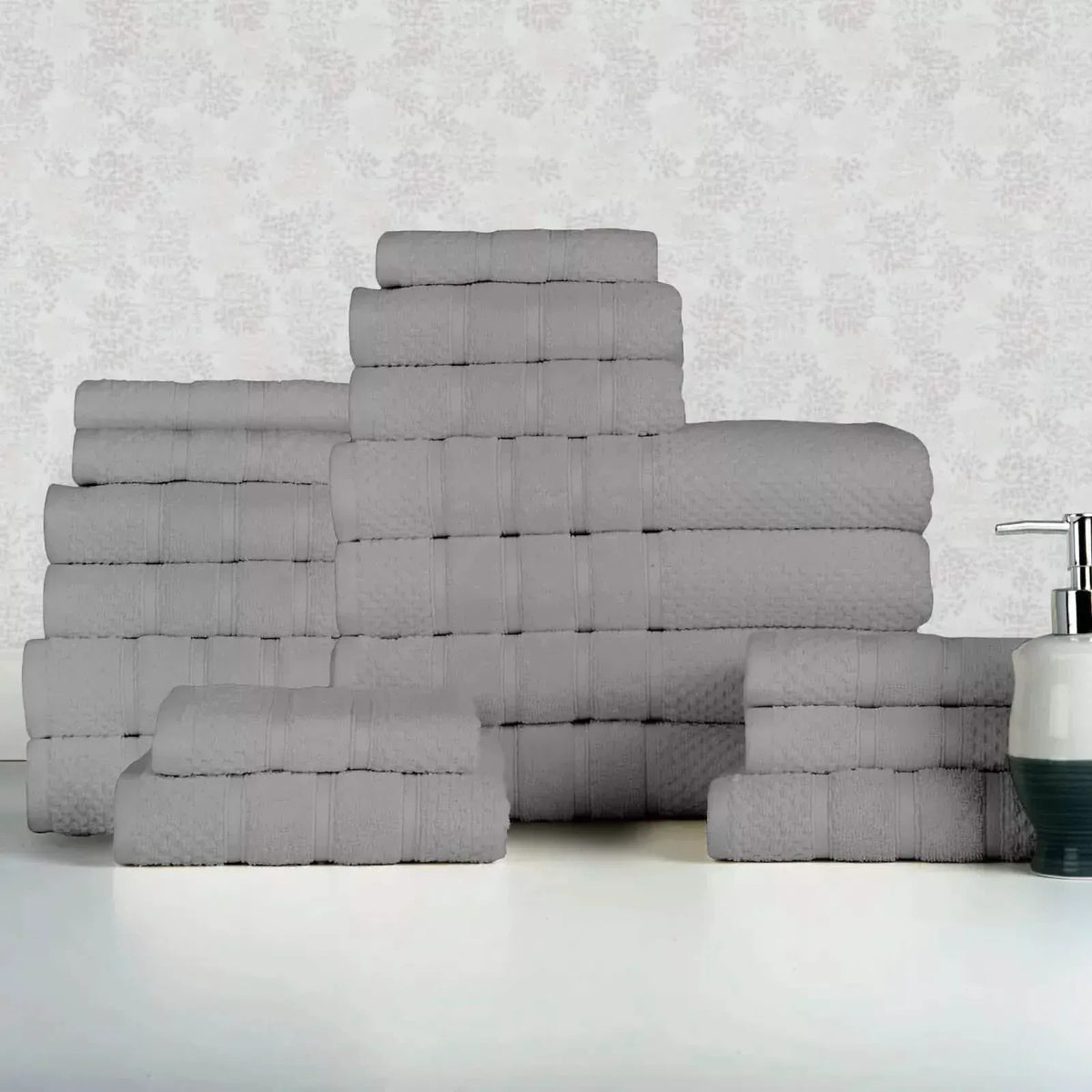 18-Piece Set: Bibb Home `Egyptian Cotton Towel Set - A-1 Thread Vault