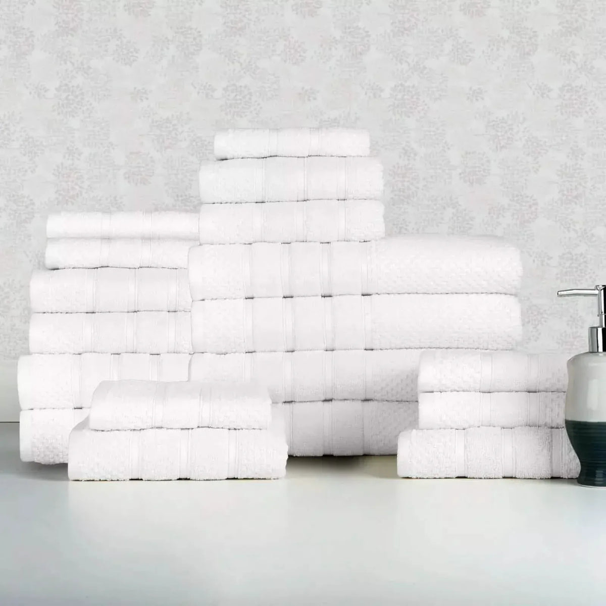 18-Piece Set: Bibb Home `Egyptian Cotton Towel Set - A-1 Thread Vault