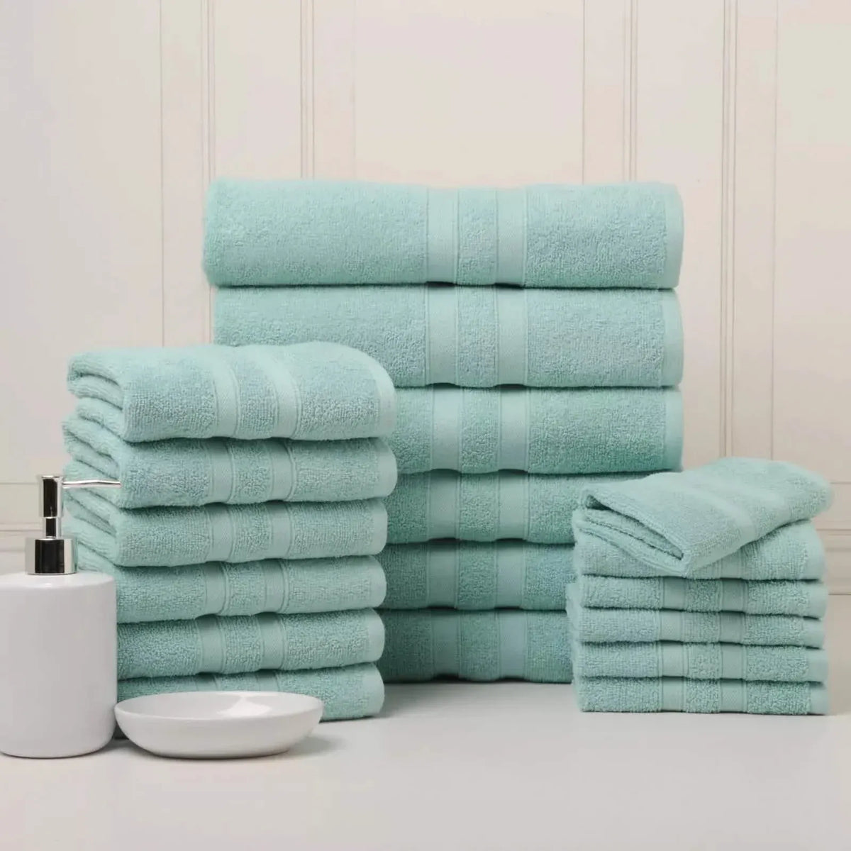 18-Piece Set: Bibb Home `Egyptian Cotton Towel Set - A-1 Thread Vault