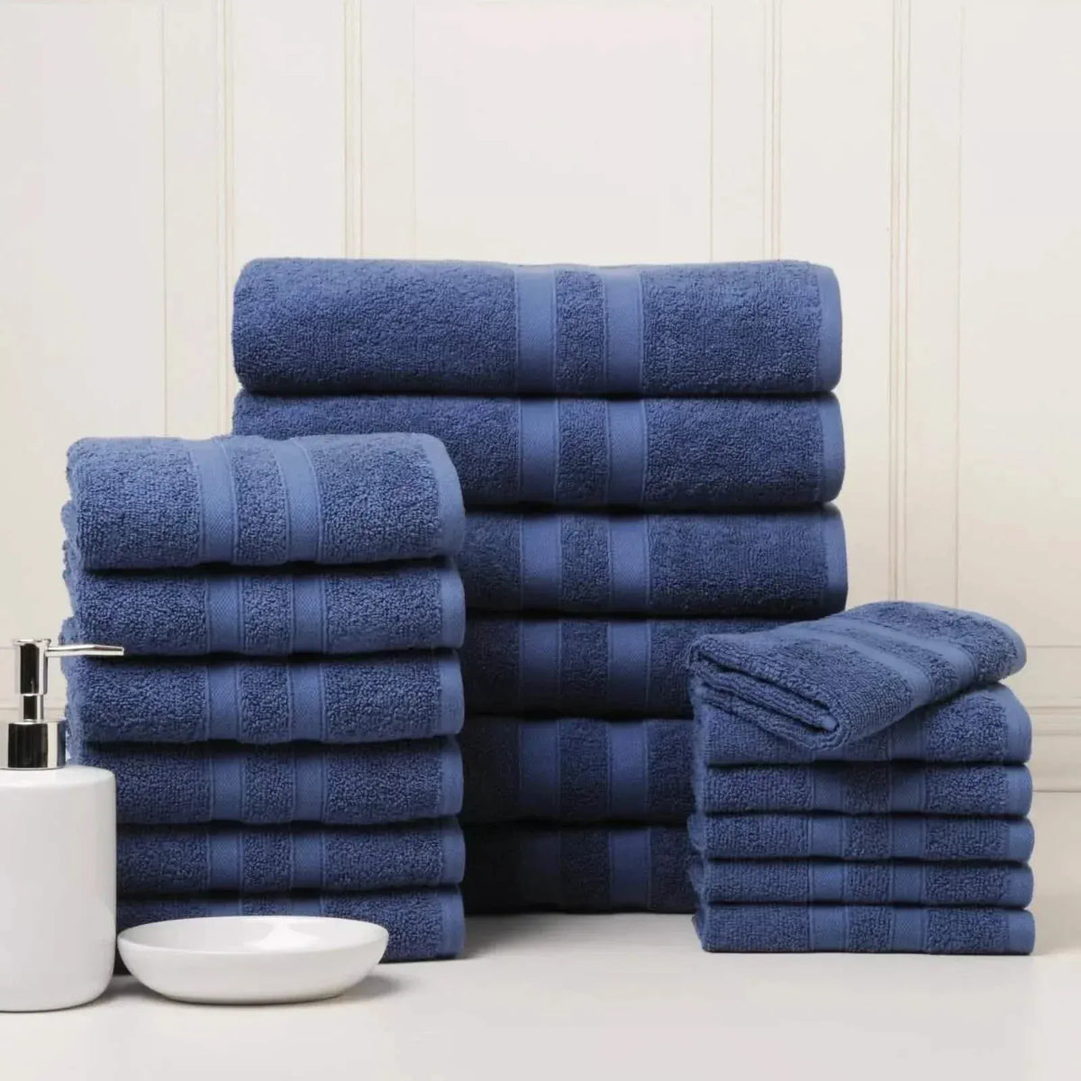 18-Piece Set: Bibb Home `Egyptian Cotton Towel Set - A-1 Thread Vault