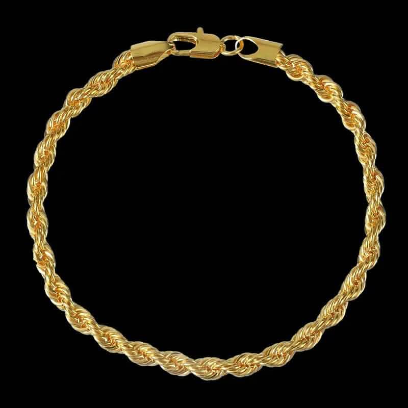 18K Gold European Classic Twist Necklace + Bracelet - A-1 Thread Vault