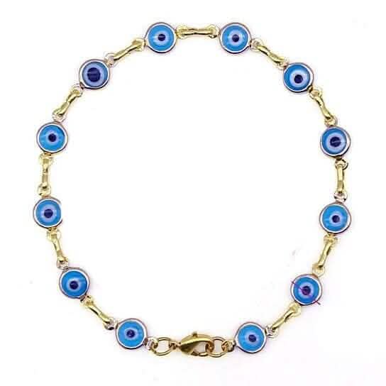 18k Gold Filled High Polish Finsh Evil Eye Bracelet - A-1 Thread Vault