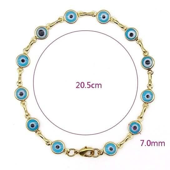 18k Gold Filled High Polish Finsh Evil Eye Bracelet - A-1 Thread Vault