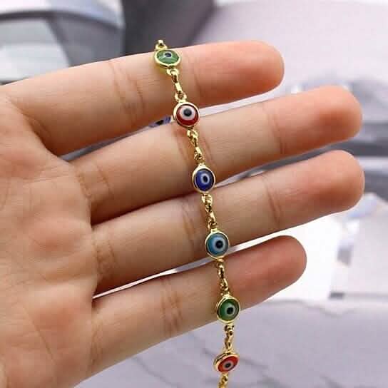 18k Gold Filled High Polish Finsh Evil Eye Bracelet - A-1 Thread Vault