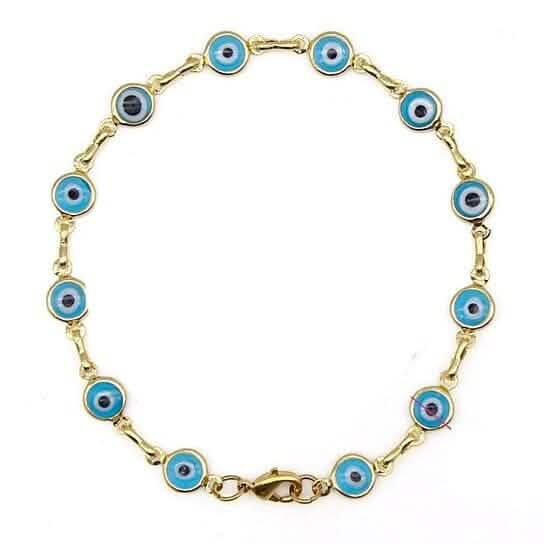 18k Gold Filled High Polish Finsh Evil Eye Bracelet - A-1 Thread Vault