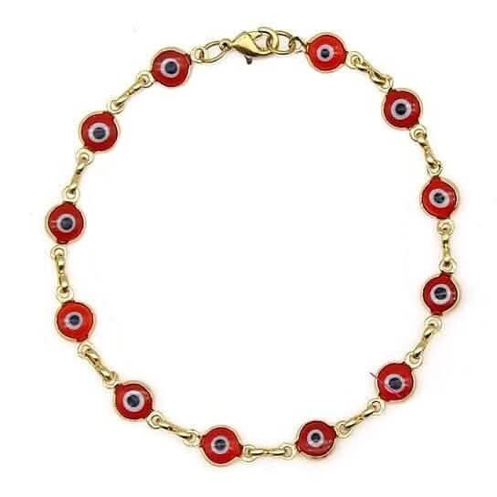 18k Gold Filled High Polish Finsh Evil Eye Bracelet - A-1 Thread Vault