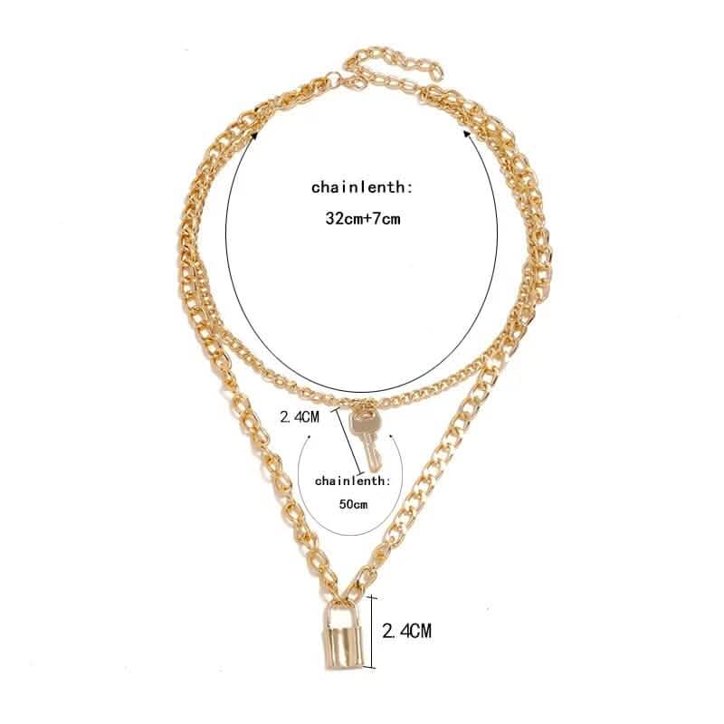 18K Gold Key Lock Necklace - A-1 Thread Vault