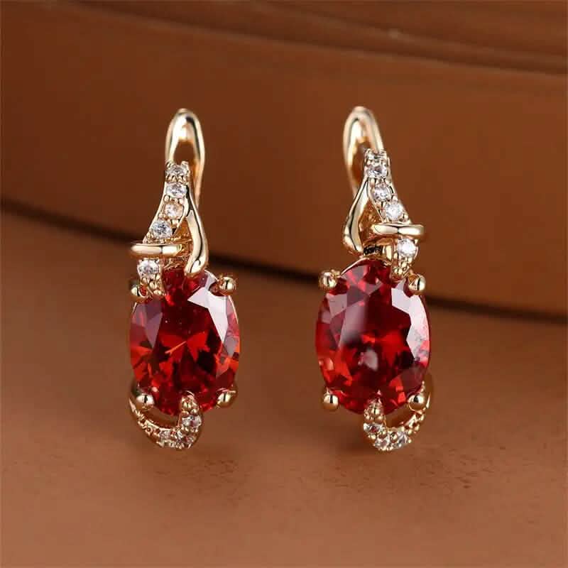 18K Gold Stone Stud Earrings - A-1 Thread Vault