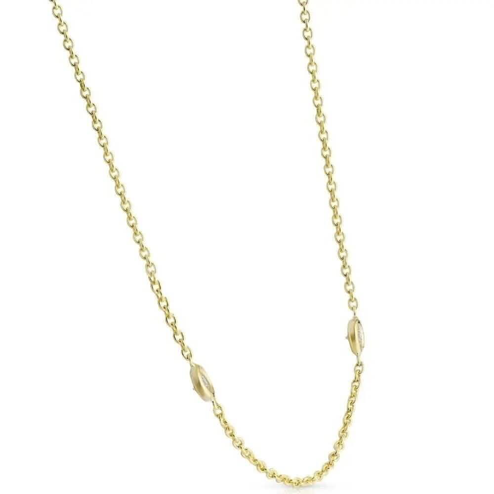 1ct Diamonds By The Yard 18" 14K Yellow Gold Womens Necklace - A-1 Thread Vault