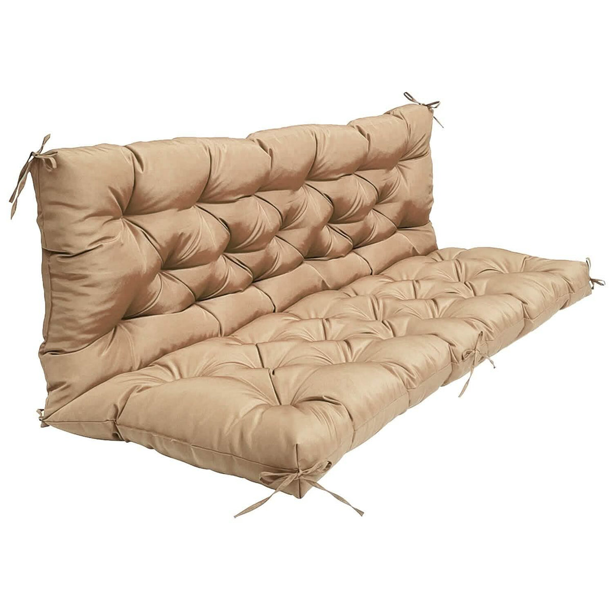 2-3 Seater Swing Cushion Replacement Swing Beach Pads with Backrest 8-Tie Straps - A-1 Thread Vault