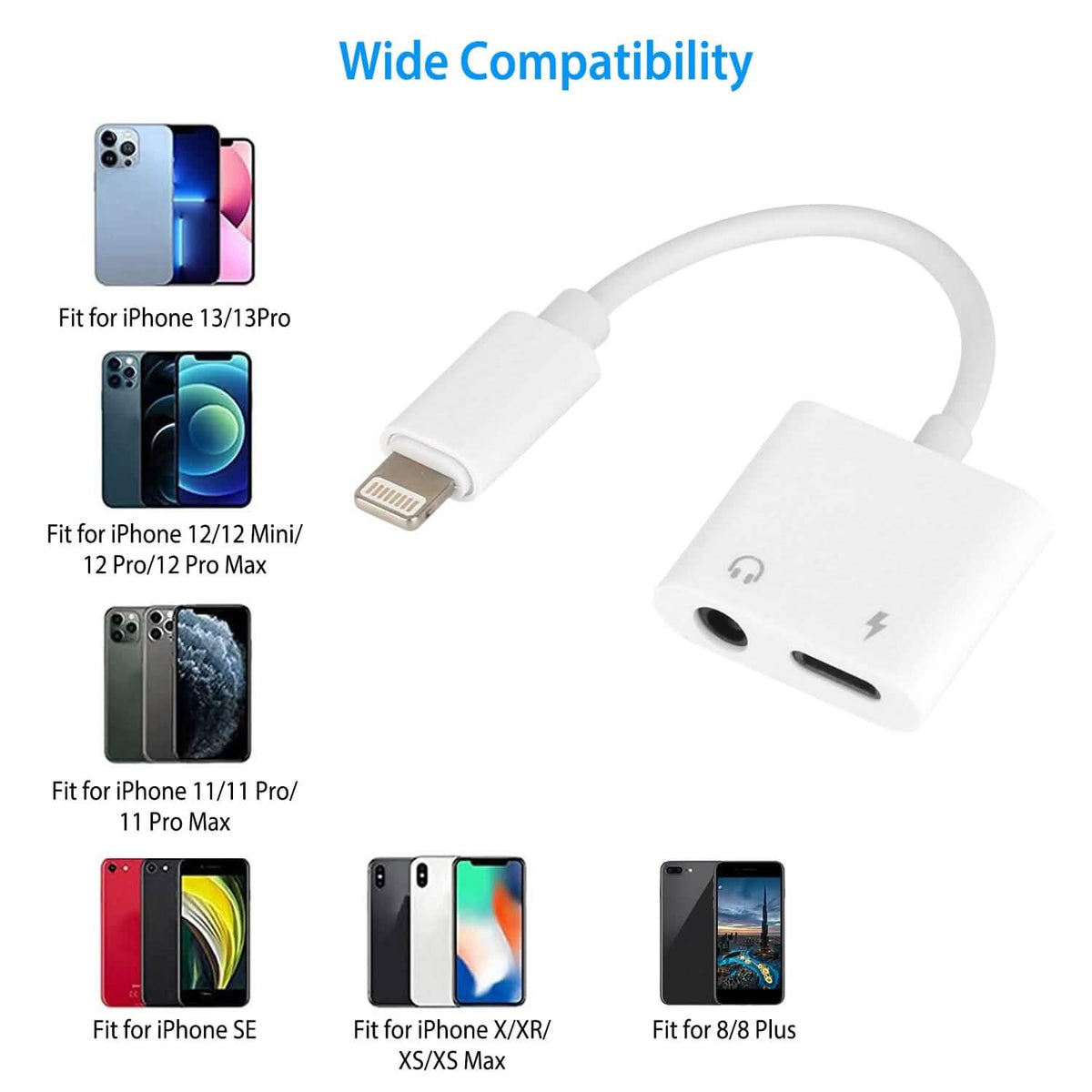 2-in-1 3.5mm Headphone Adapter Charger Audio Splitter Dongle - A-1 Thread Vault