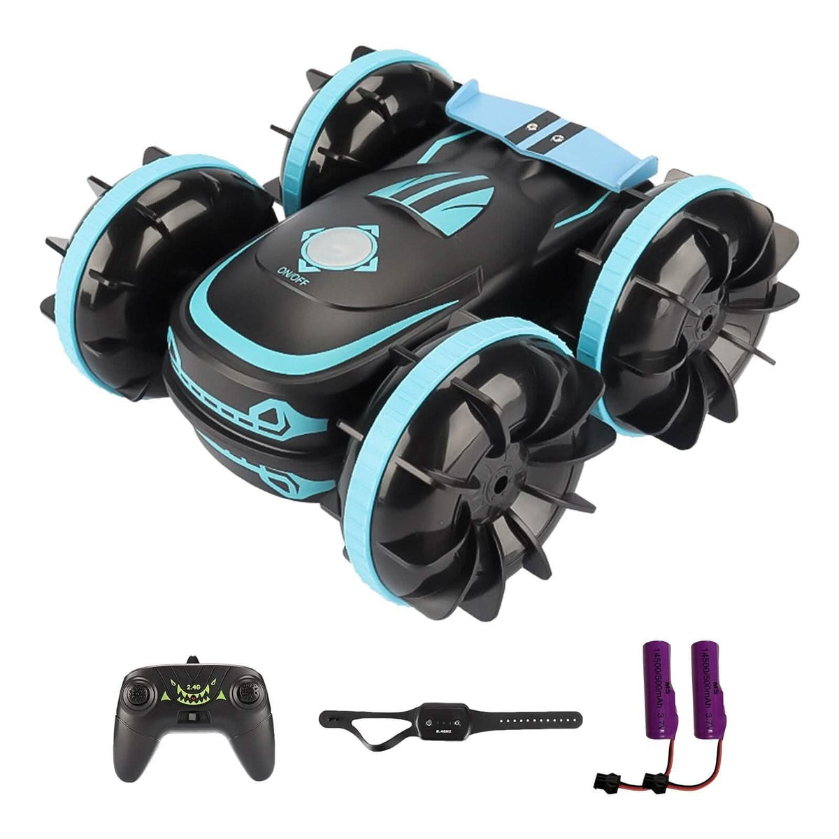2-in-1 Amphibious RC Car Toy 4GHz 4WD Double-sided 360° Rotating Stunt Car - A-1 Thread Vault