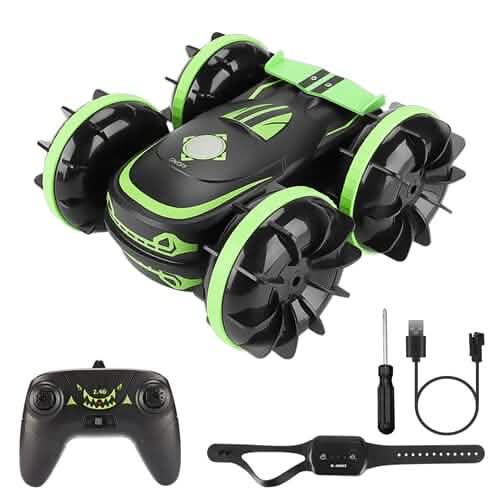 2-in-1 Amphibious RC Car Toy 4GHz 4WD Double-sided 360° Rotating Stunt Car - A-1 Thread Vault