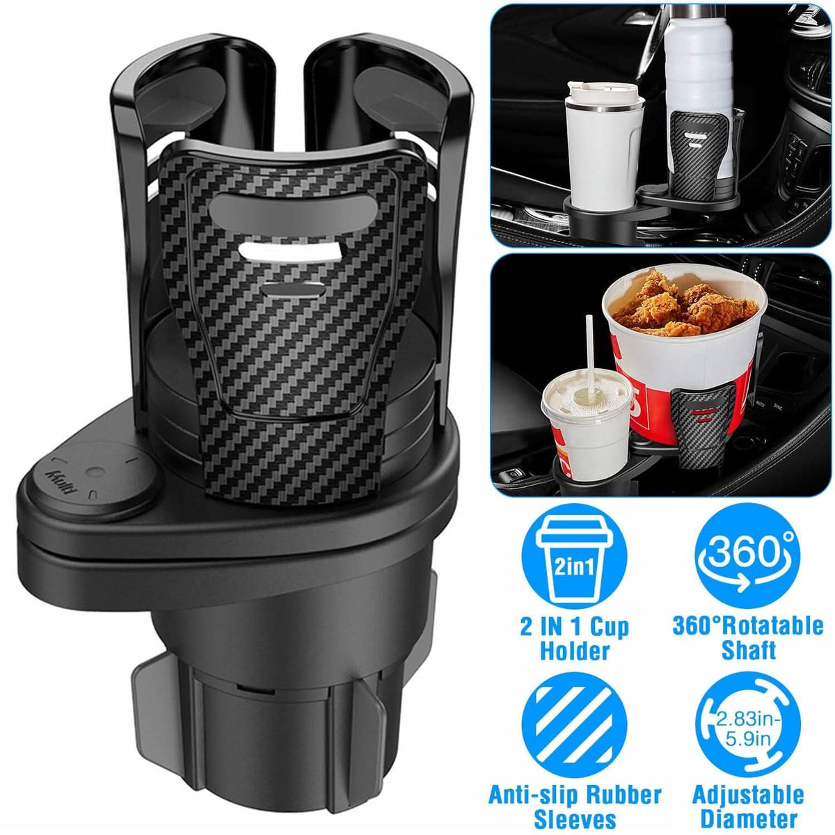 2-in-1 Universal Car Cup Mount Holder - A-1 Thread Vault