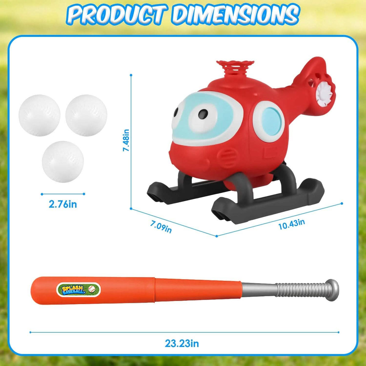 2-in-1 Water Sprinkler Baseball Helicopter Toy - A-1 Thread Vault