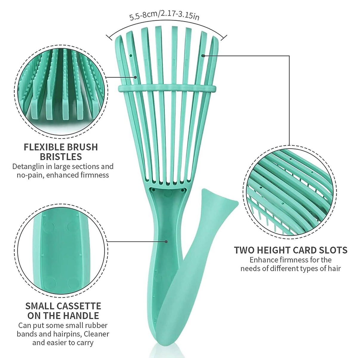2-Pack: Detangler Brush for Curly Hair, Afro Textured 3a to 4c Kinky Wavy - A-1 Thread Vault