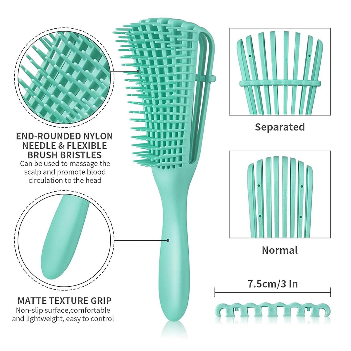 2-Pack: Detangler Brush for Curly Hair, Afro Textured 3a to 4c Kinky Wavy - A-1 Thread Vault