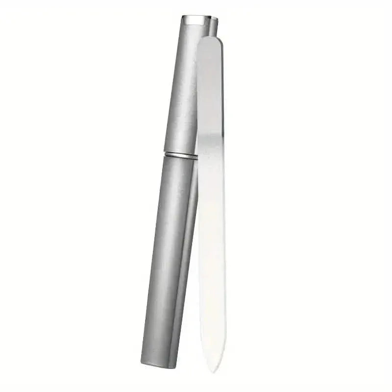 2-Pack: Double-Sided Etched Fingernail Glass Nail File with Case - A-1 Thread Vault