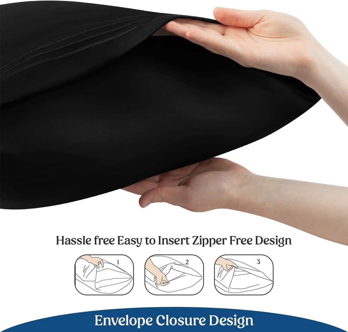 2-Pack: Hannah Linen Microfiber Pillowcases Breathable & Envelop Closure Pillow Covers Set - A-1 Thread Vault
