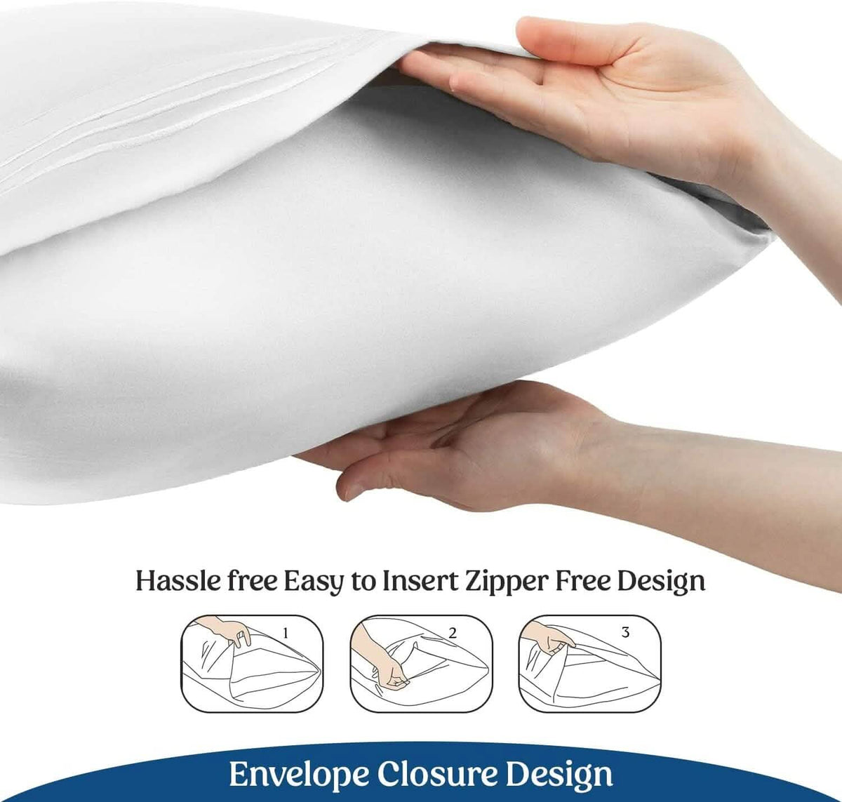 2-Pack: Hannah Linen Microfiber Pillowcases Breathable & Envelop Closure Pillow Covers Set - A-1 Thread Vault