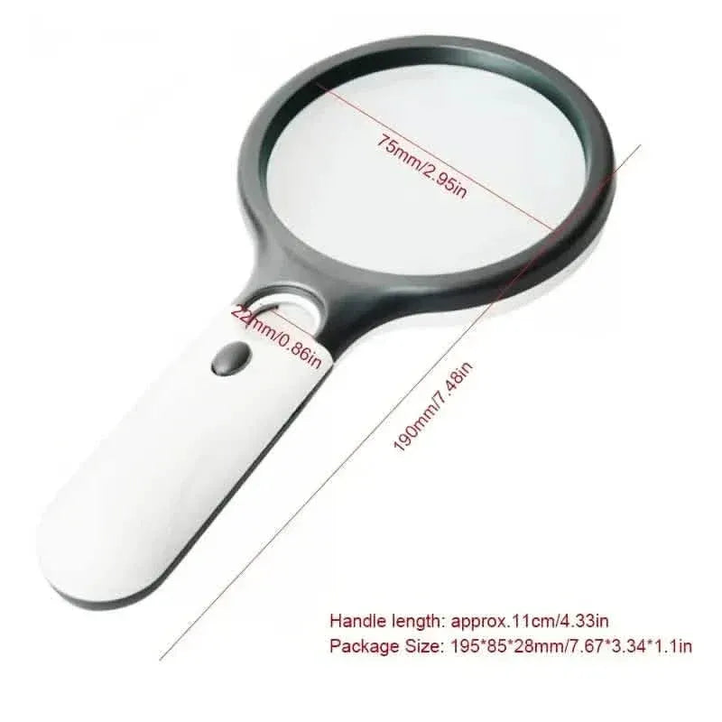 2-Pack: LED Light 45x Magnifying Glass Lens Mini Pocket Handheld Microscope - A-1 Thread Vault