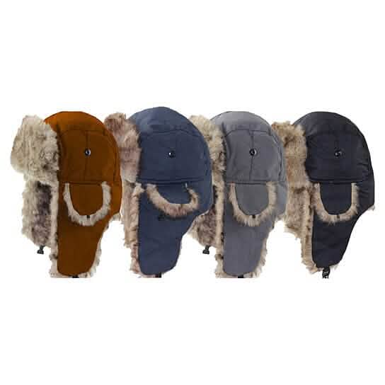 2-Pack: Men's Ushanka Winter Faux Fur Hat with Ear Flaps - A-1 Thread Vault