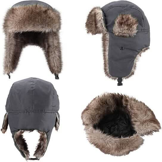 2-Pack: Men's Ushanka Winter Faux Fur Hat with Ear Flaps - A-1 Thread Vault