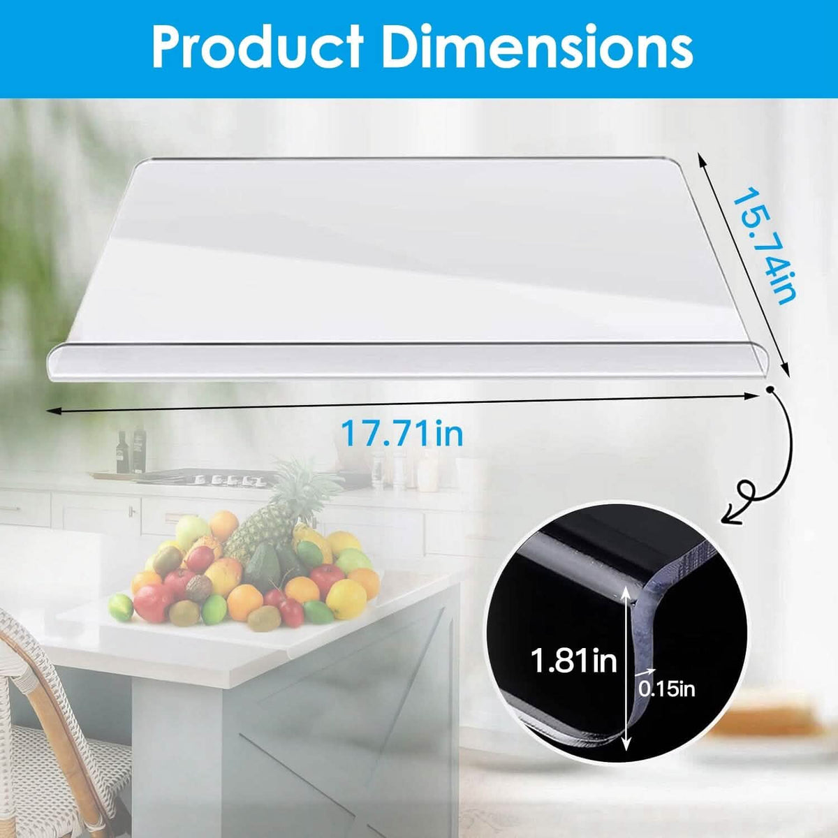 2-Pack: Non-Slip Transparent Countertop Cutting Board Kitchen Countertop Protector - A-1 Thread Vault